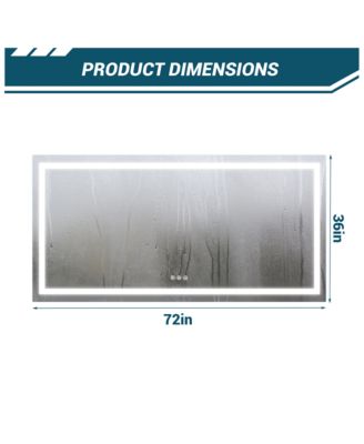 Double LED Backlit Bathroom Mirror - Modern Vanity Wall Mirror with Dimmable Lighting, Anti-Fog, Shatter-Proof Glass, Memory Function