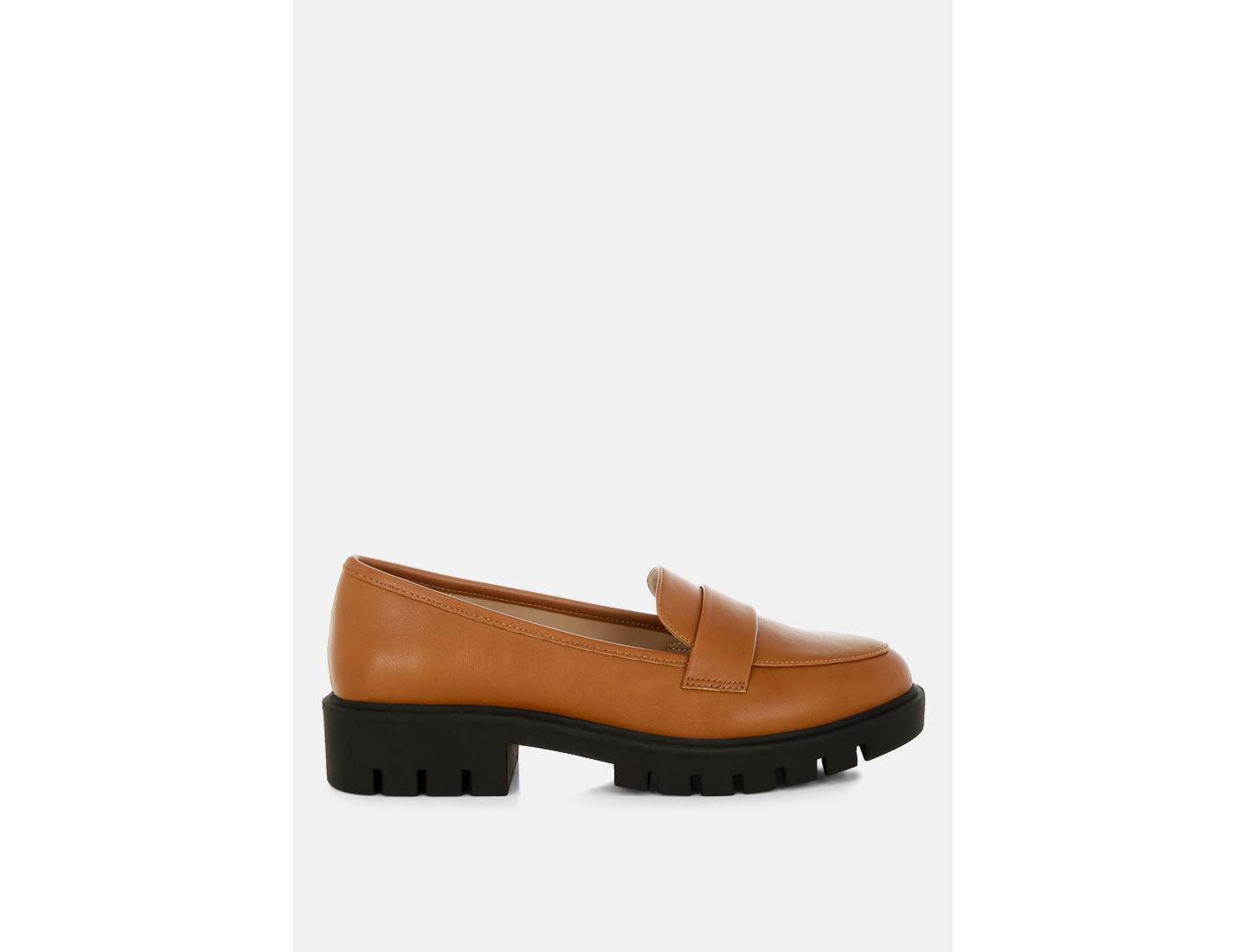 Женские туфли London Rag Peridot Faux Leather Chunky, цвет: Бежевый / Хаки — фото 4