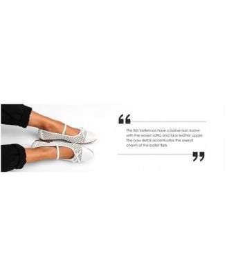 Womens Omela Woven Bow Detail Ballerinas