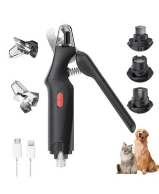 Aronkl 2-in-1 Pet Nail Clippers Trimmers with Led Lights Quick Sensor Safety Guard Usb Rechargeable Low Noise for Dogs Cats - Black