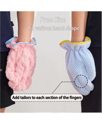 Pet Towel Gloves Microfiber Absorbent Quick Drying for Dogs Cats 2 Pack