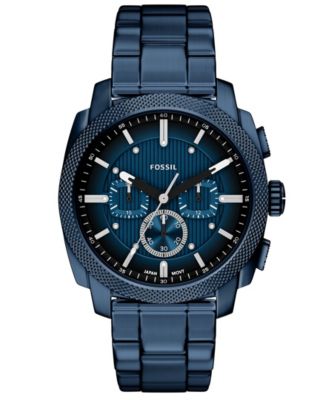 Men's Machine Chronograph Navy Stainless Steel Watch 44mm