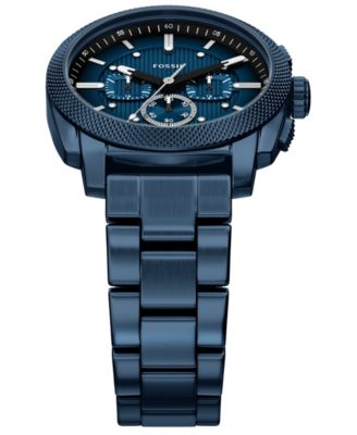 Men's Machine Chronograph Navy Stainless Steel Watch 44mm