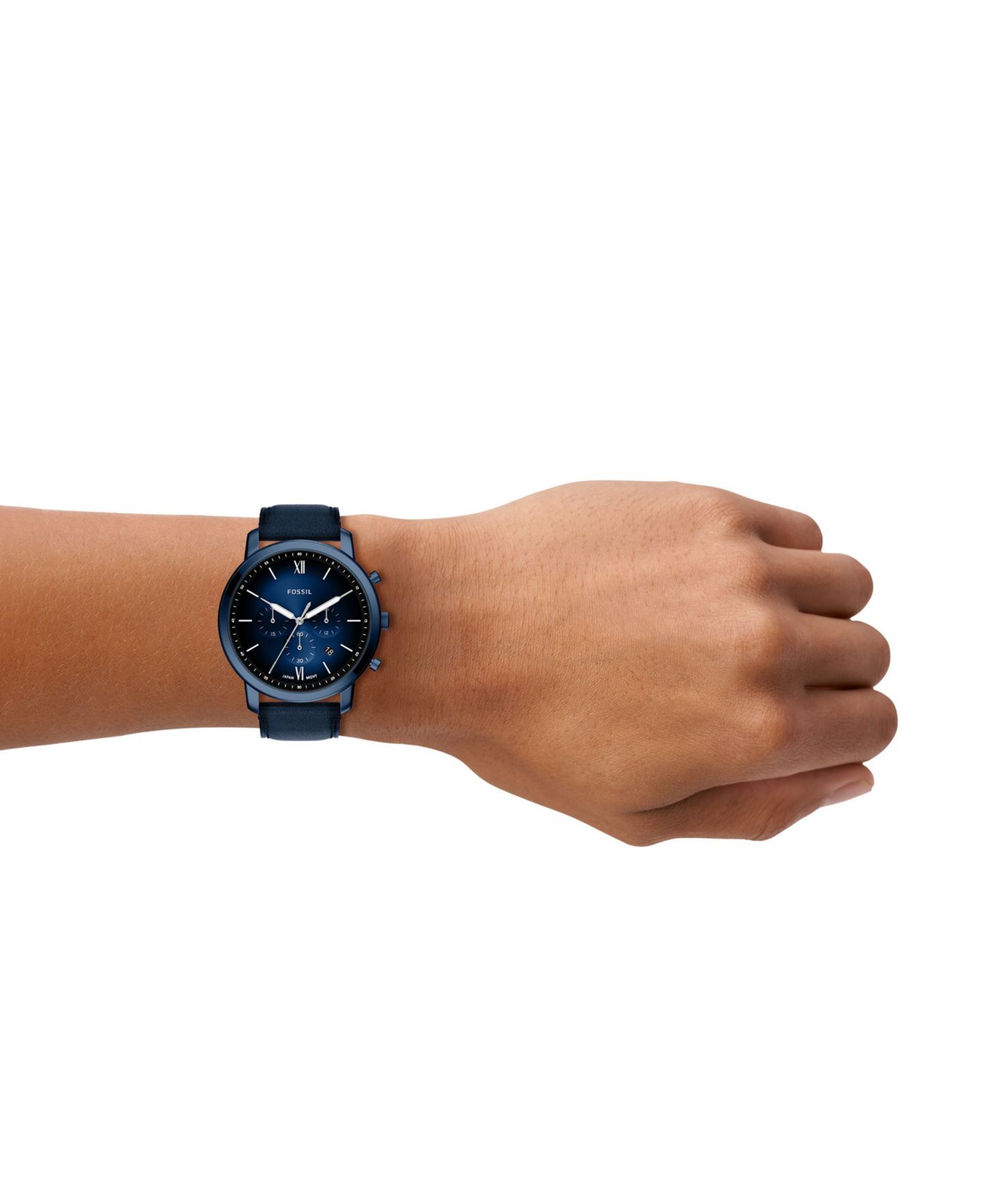 Мужские часы Fossil Neutra Chronograph Navy Leather Watch 44mm — фото 8
