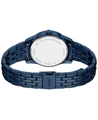 Women's Scarlette Day-Date Navy Stainless Steel Watch 34mm