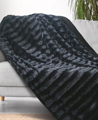 Ultra Soft Faux Fur to Microplush Reversible Oversized Throw, 60" x 70"