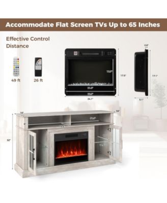 58-Inch Fireplace TV Stand with LED Ambiance for TVs Up to 65 Inches