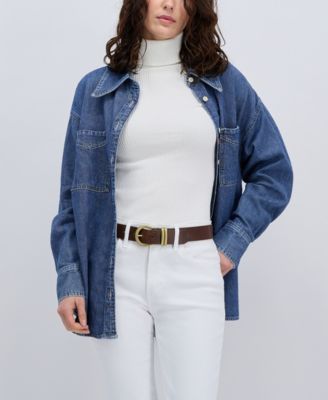 Women's Double Metal Loop Leather Belt