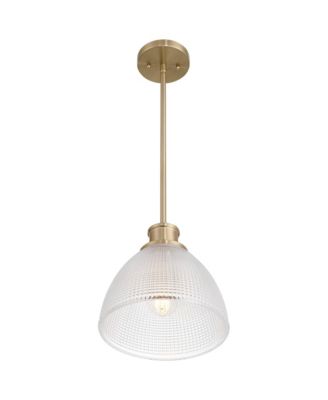 10"W Brass and Vintage Glass Mini Pendant Light