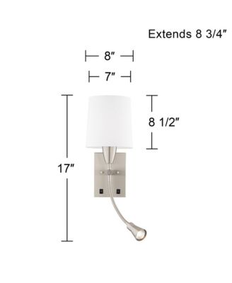 Aoife 17" High Brushed Nickel Wall Sconce with Reading Light