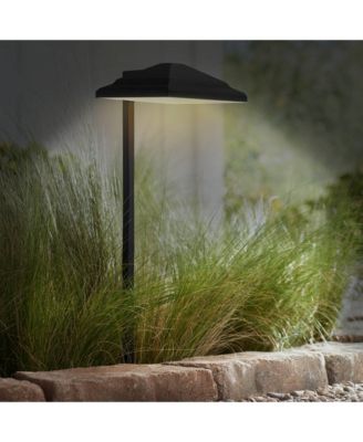 Basset High Modern Outdoor Landscape Path Light Porch House LED Bulb Textured Finish Metal Shade