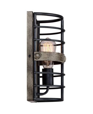 Lexi Rustic Farmhouse Industrial Wall Light Sconce Oil Rubbed Bronze Hardwire 8" Fixture for Bedroom Bathroom Vanity Reading House