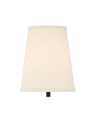 Elena Modern Wall Light Sconces Set of 2 Matte Metal Hardwire 6" Fixture Cream Linen Shade for Bedroom Living Room Hallway