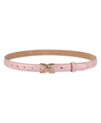 Women's Ultra Skinny Double-E Logo Plaque Buckle Belt