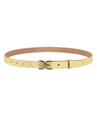 Women's Ultra Skinny Double-E Logo Plaque Buckle Belt