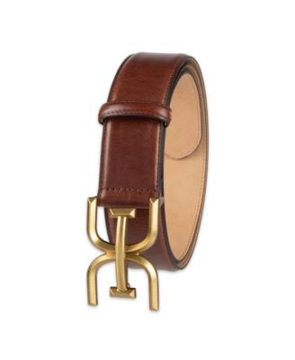 Women's Double-E Plaque Buckle Leather Belt
