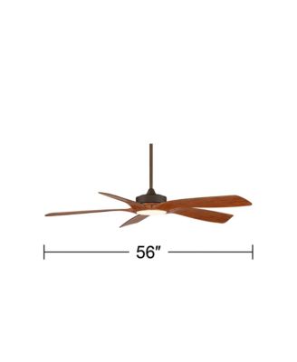 56" Mach-5 Bronze and Koa LED Ceiling Fan with 24" Rod