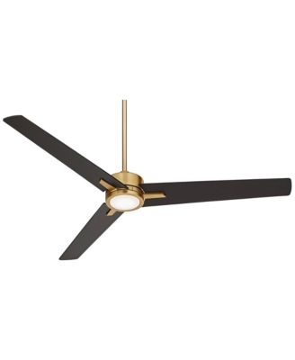 60" Monte Largo Soft Brass LED 36" Rod Ceiling Fan