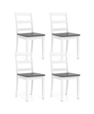 Wood Dining Chairs Set of Four with Solid Wood Legs