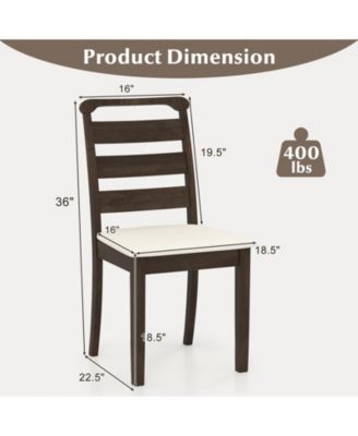 Upholstered Wooden Dining Chairs Set of Two