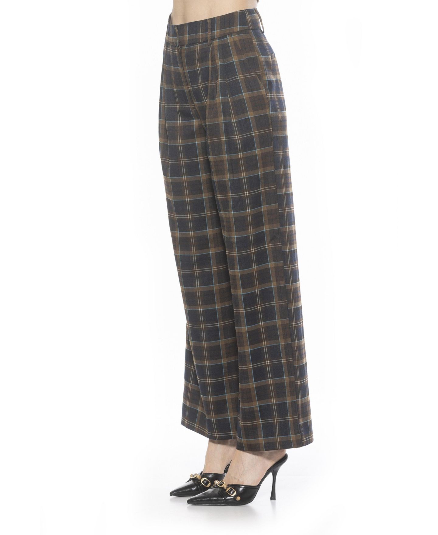 Женские брюки Alexia Admor Elodie Plaid Wide Leg, цвет: Коричневый клетчатый — фото 2