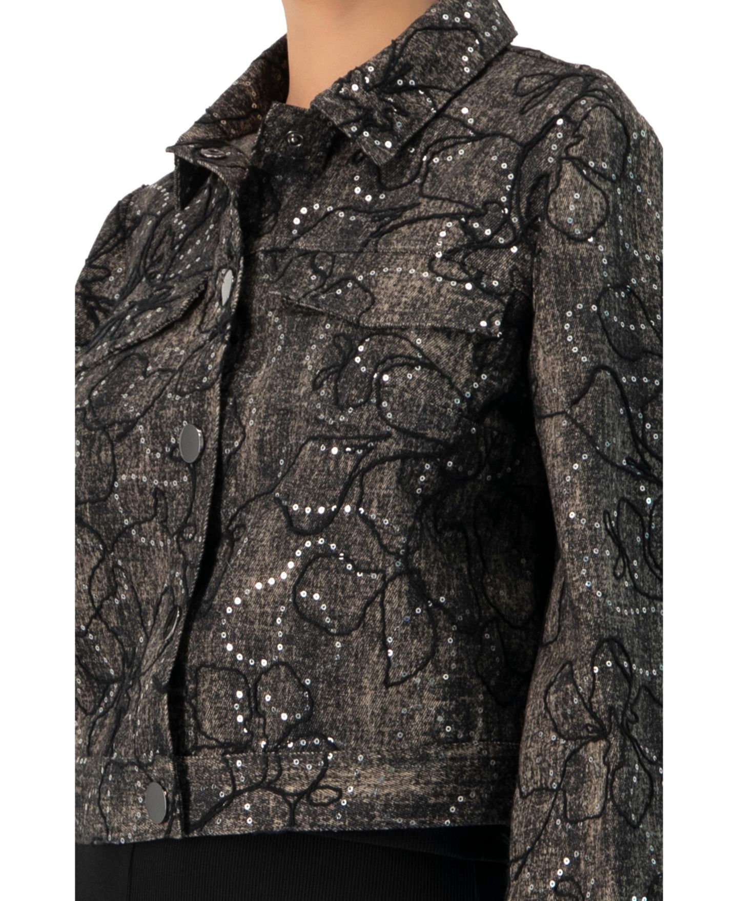 Женская куртка Ivonne Fantasy Denim Jacket, цвет: Чёрный — фото 5
