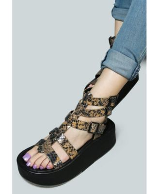 CRUZ Womens Gladiator Platform Leather Sandal