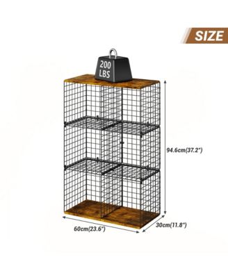 6 Cube Wire Closet Organizer Storage Shelf with Woodtop Sturdy Modular for Clothes Books Bedroom Office