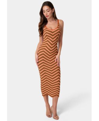 Women's Chevron Crochet Midi Dress