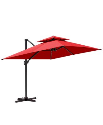 Outdoor Patio  Aluminum Double Top Cantilever Umbrella