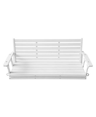 3-Seater 5FT Extra Large Wooden Porch Swing, Ergonomic Seat, Bench Swing Heavy Duty 880 LBS, for Outdoor Patio Garden Yard