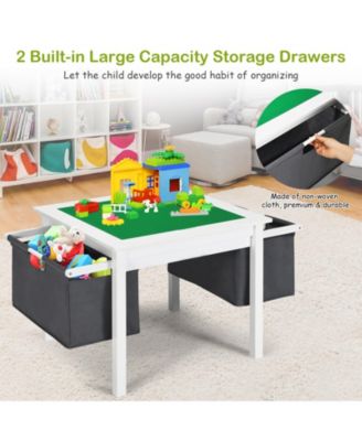 2 in 1 Kids Activity Table and Chairs Set with Storage