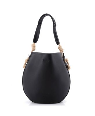 Tambour Shoulder Bag Leather with Rope Detail