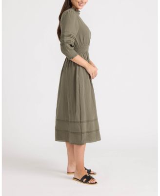 Women's Button Front Double Gauze Dress