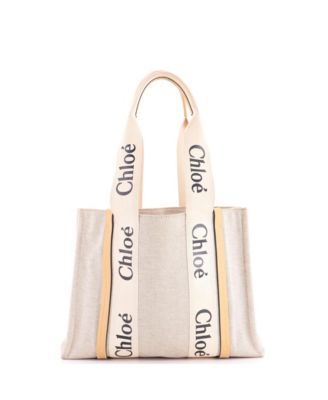 Medium Woody Tote Canvas with Leather