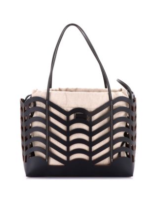 Small Kayan Tote Laser Cut Leather and Canvas
