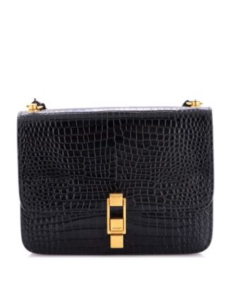Medium Carre Satchel Embossed Leather