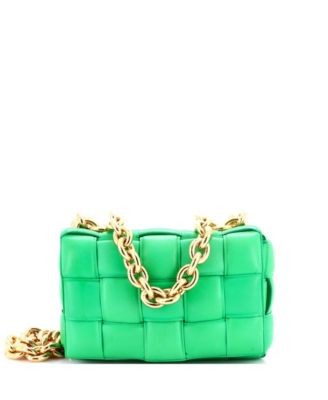 Cassette Chain Crossbody Bag Padded Maxi Intrecciato Leather