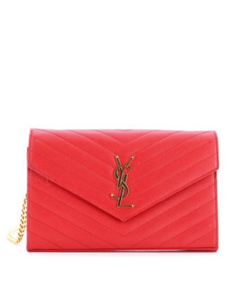 Medium Classic Monogram Wallet on Chain Matelasse Chevron Leather