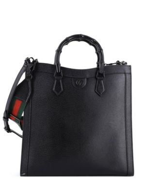 Large Diana NM Bamboo Handle Tote Leather