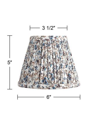 Nelle 3 1/2" Top x 6" Bottom x 5" High x 5" Slant Print Lamp Shade Replacement Set of 6 Cream Floral Clip On Candelabra