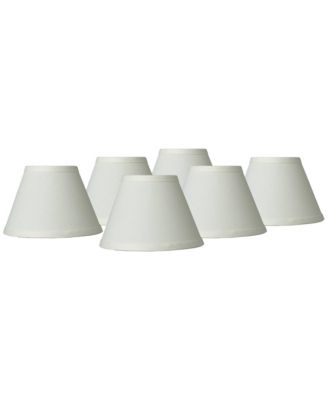 Set of 6 Empire Lamp Shades Taya Cream Small 3.5" Top x 7" Bottom x 5" High Candelabra Clip-On Fitting