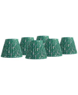 3 1/2" Top x 6" Bottom x 5" High x 5" Slant Print Lamp Shade Replacement Set of 6 Floral Clip On Candelabra