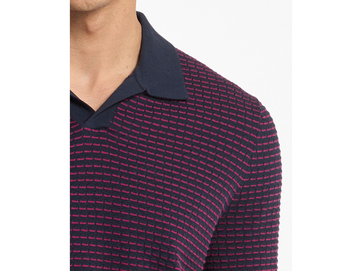 Мужское поло Michael Kors Johnny Collar Short-Sleeve Cotton Polo Shirt, цвет: Тёмно-синий — фото 2