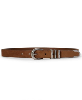 Women's Metal-Keeper Suede Skinny Belt