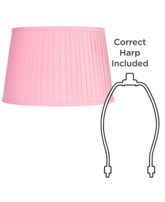 14" Top x 17" Bottom x 11" High x 11" Slant Lamp Shade Replacement Large Bright Empire Pleated Spider Harp Finial