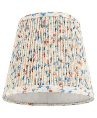 4" Top x 6" Bottom x 5 1/2" High x 5 1/2" Slant Print Lamp Shade Replacement Set of 6 Leaf Pleated Clip On