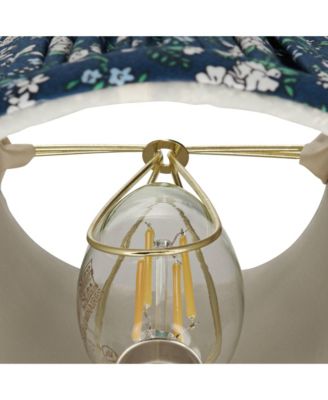 3 1/2" Slant Print Lamp Shade Replacement Set of 6 Navy Blue Floral Clip On Candelabra