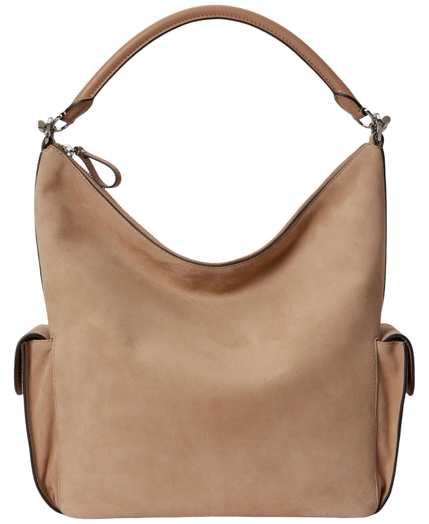 Женская сумка Lauren Ralph Lauren Blaike Large Suede Shoulder, цвет: Рыжевато-коричневый — фото 1