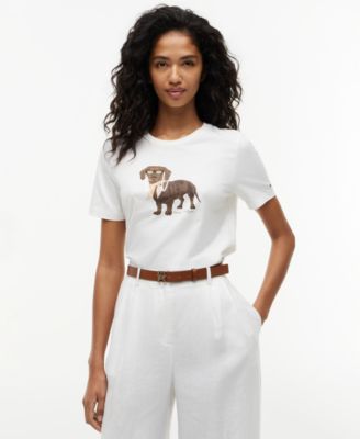 Women's Graphic Dog Print T-Shirt